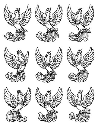 Phoenix Transformation - Free printable coloring page