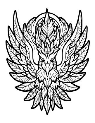Phoenix Close-Up - Free printable coloring page