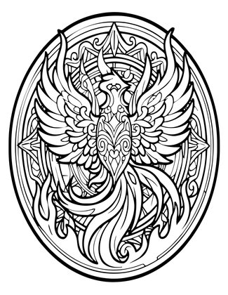 Phoenix Mandala - Free printable coloring page