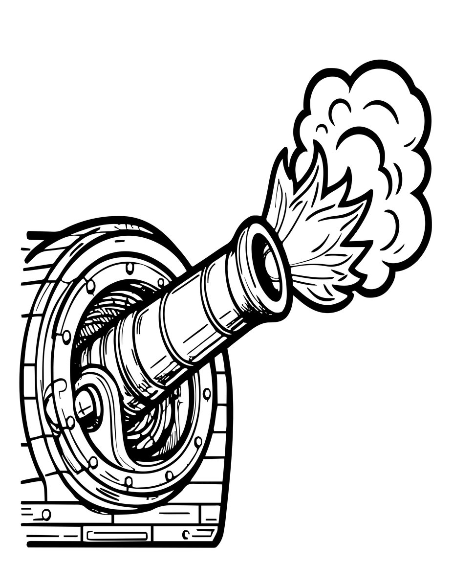 Cannonball - free printable coloring page