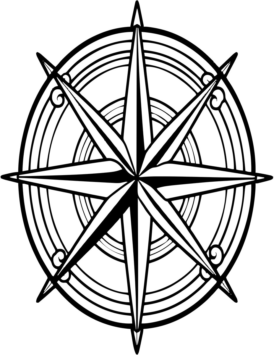 Compass Rose - free printable coloring page