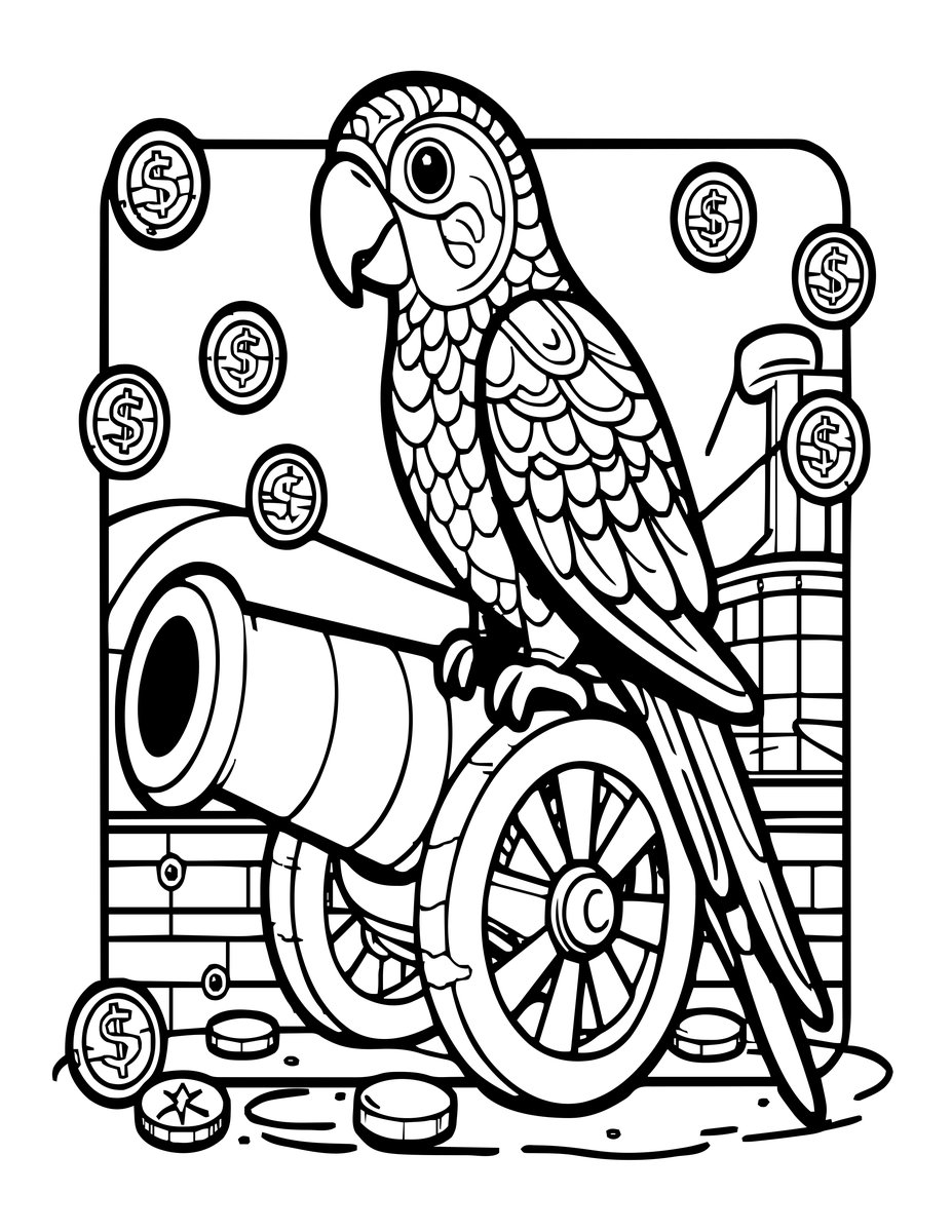 Pirate Parrot - free printable coloring page