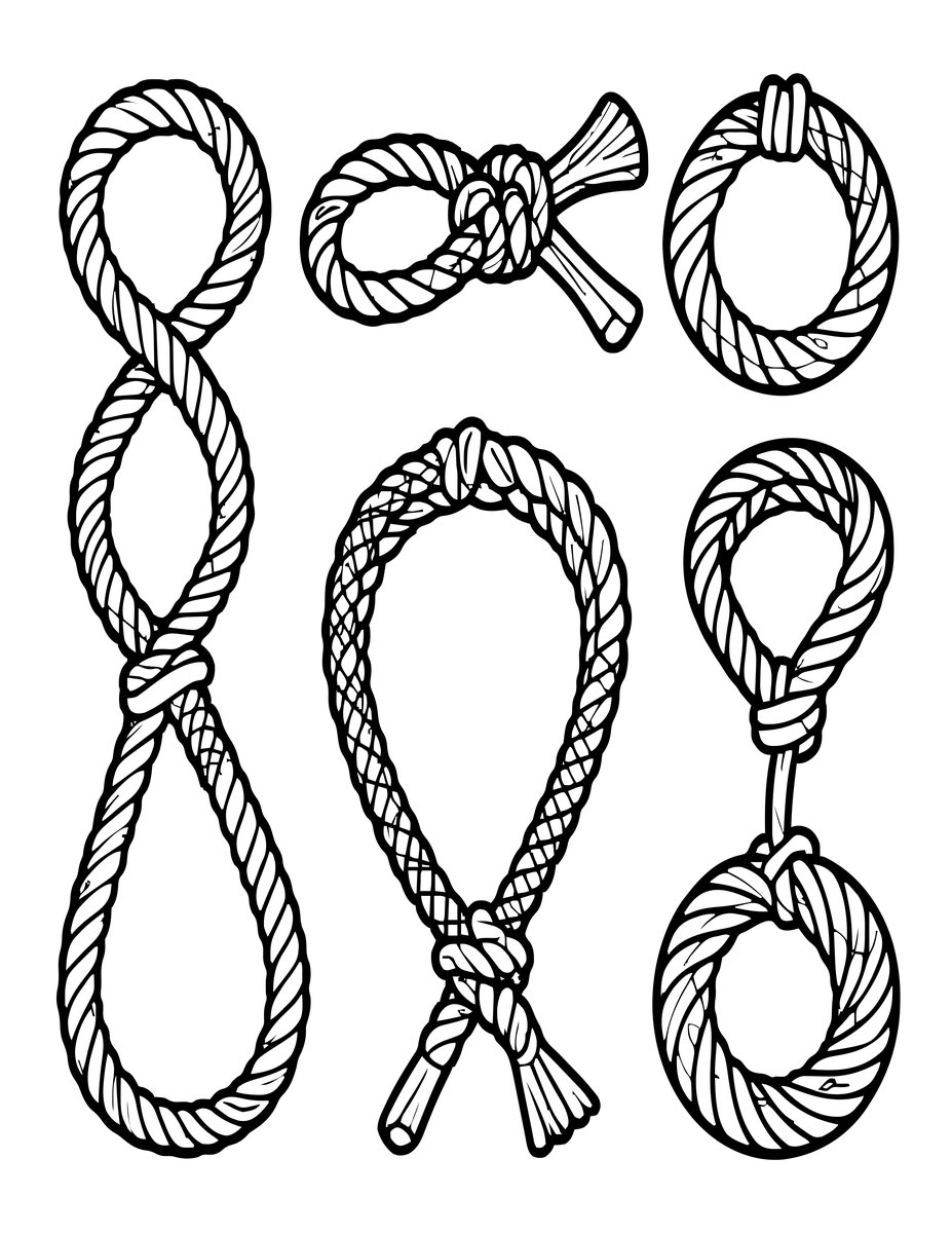 Nautical Knots - free printable coloring page