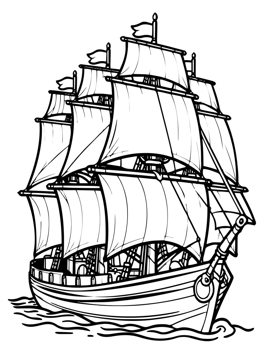 Naval Battle Line - free printable coloring page
