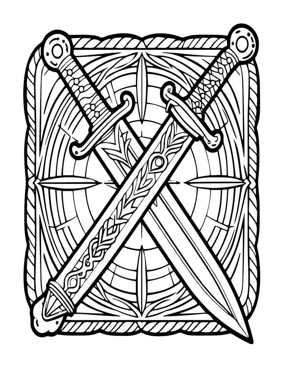 Pirate Sword - free printable coloring page