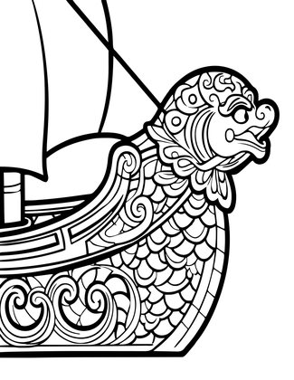 Mermaid Figurehead - Free printable coloring page