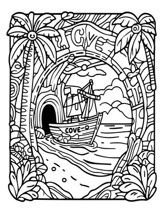 Island Cove - Free printable coloring page