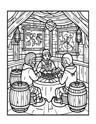 Pirate Tavern - Free printable coloring page