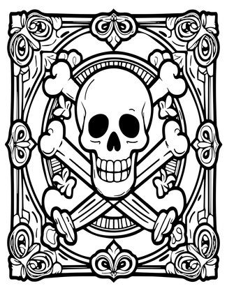 Skull & Crossbones - Free printable coloring page