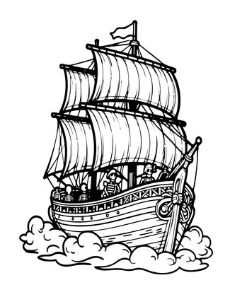 Ghost Ship - Free printable coloring page