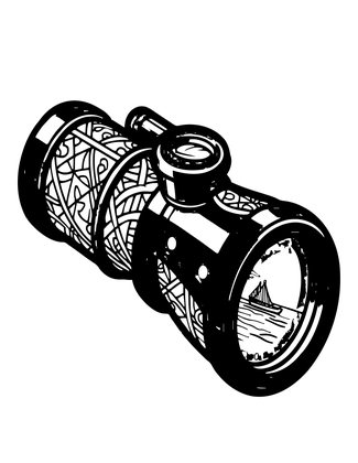 Pirate's Spyglass - Free printable coloring page
