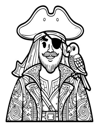 Pirate Captain - Free printable coloring page