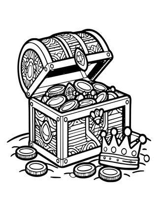 Treasure Chest - Free printable coloring page