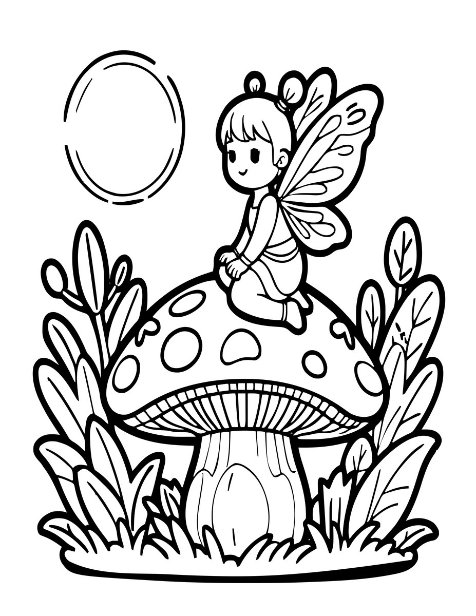 Garden Pixie - free printable coloring page