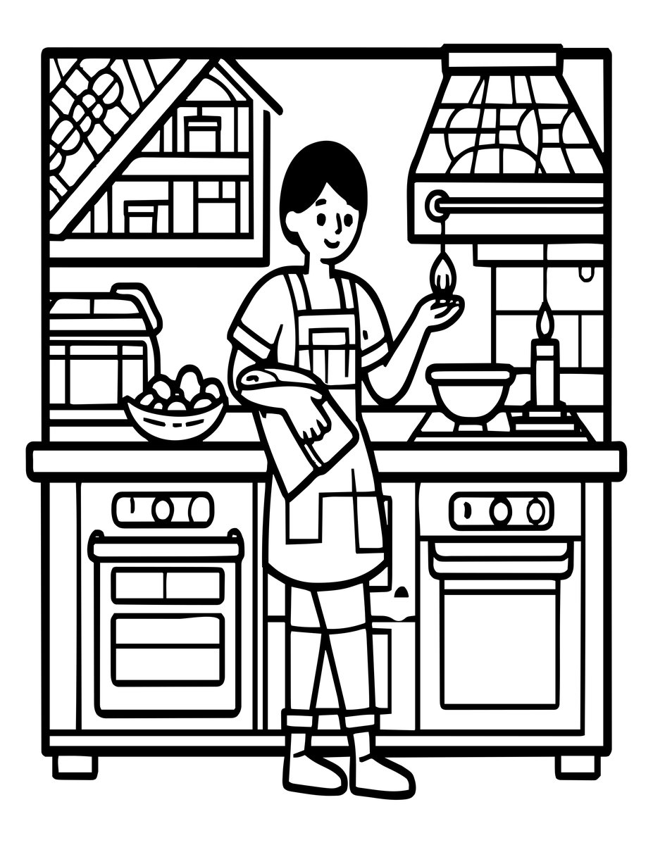 Brownie at Work - free printable coloring page