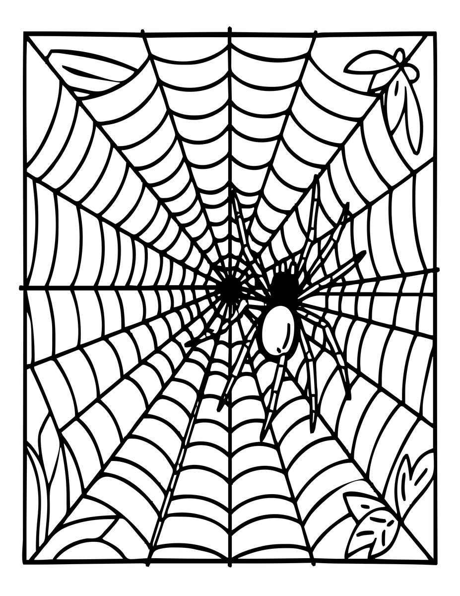 Pixie and Spider - free printable coloring page