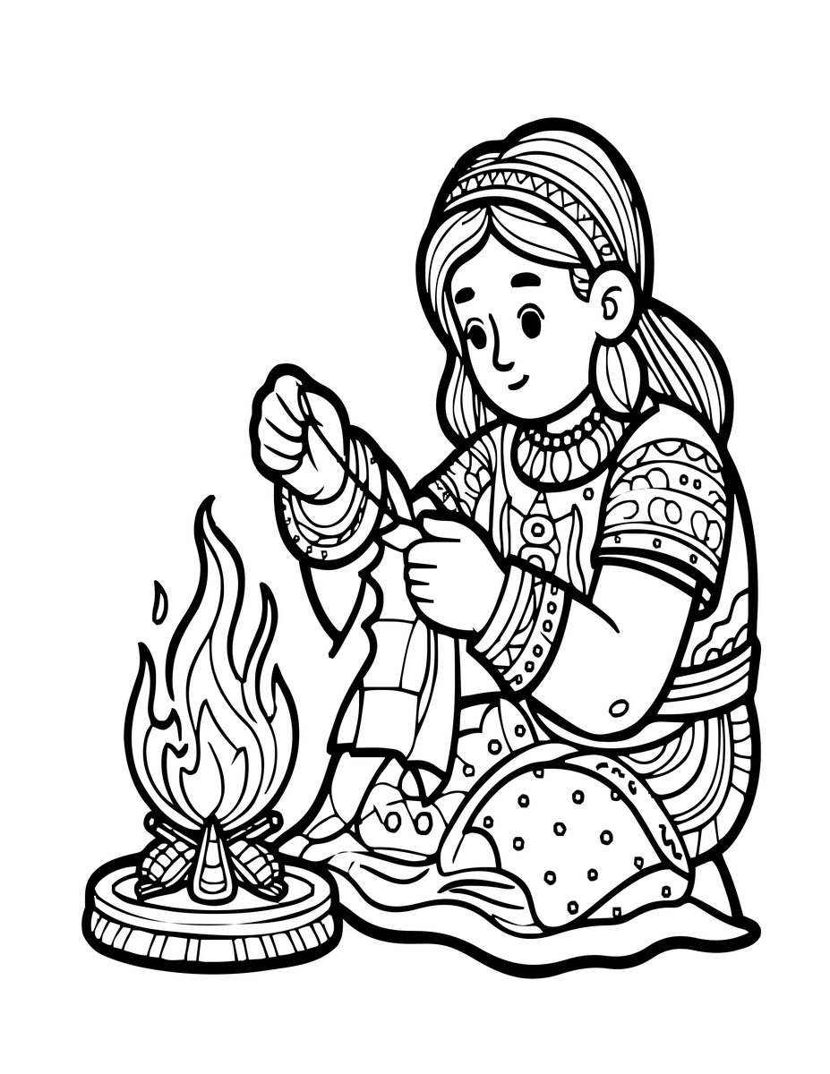 Brownie and Thread - free printable coloring page