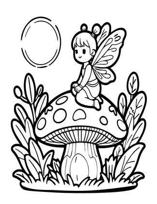 Garden Pixie - Free printable coloring page