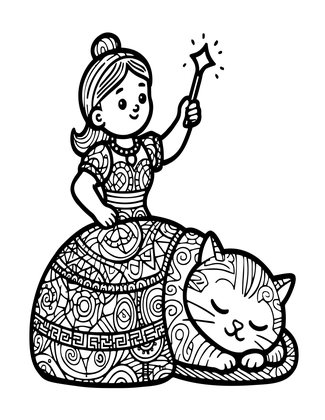 Pixie Spell - Free printable coloring page