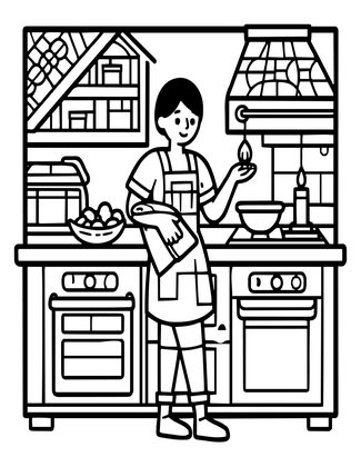 Brownie at Work - Free printable coloring page