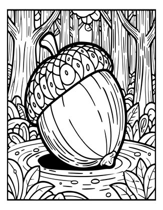 Pixie and Acorn - Free printable coloring page