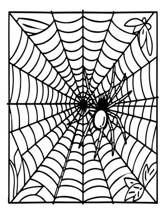 Pixie and Spider - Free printable coloring page