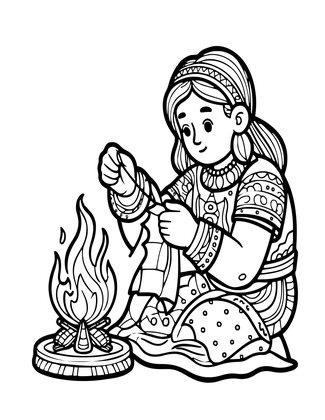 Brownie and Thread - Free printable coloring page