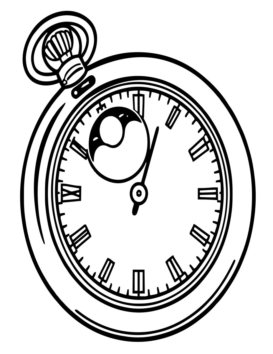 Moon Phase Watch - free printable coloring page