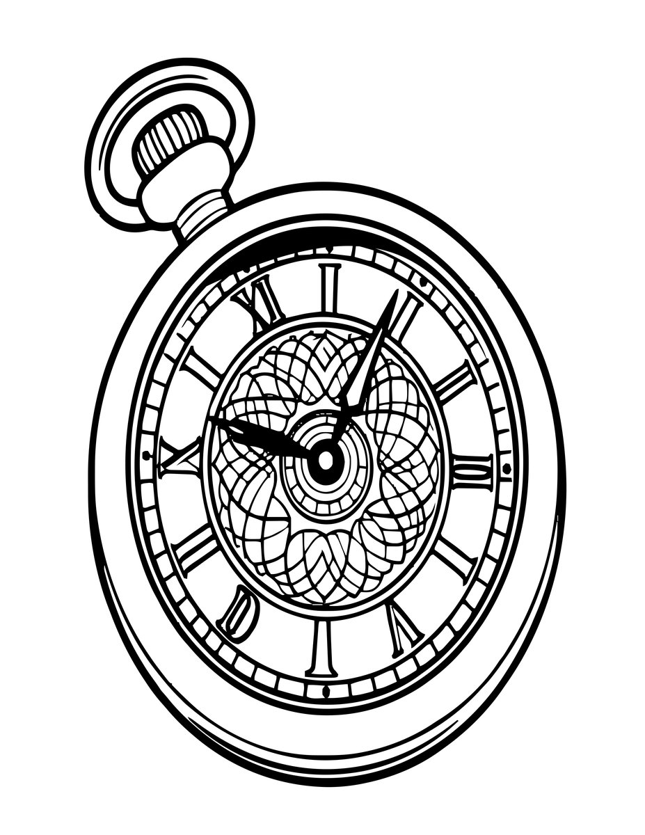 Patek Philippe Style - free printable coloring page