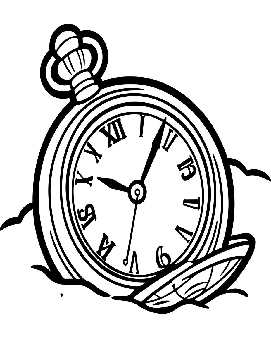 Watch in Snow - free printable coloring page