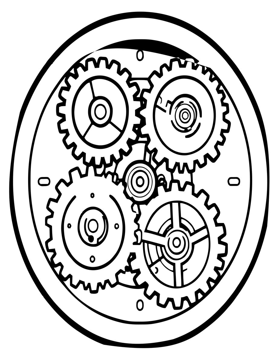Watch Movement - free printable coloring page