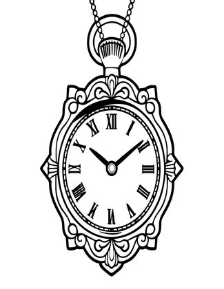 Ladies' Pendant Watch - Free printable coloring page