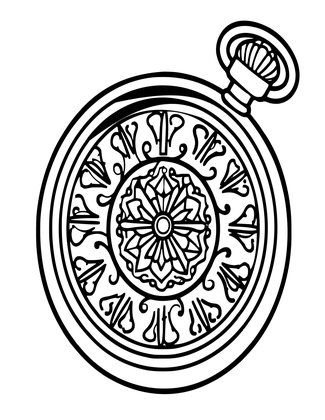 Silver Niello Watch - Free printable coloring page
