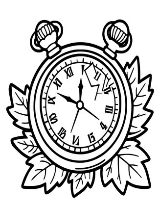 Broken Stopped Watch - Free printable coloring page