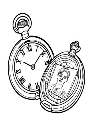 Watch with Locket - Free printable coloring page