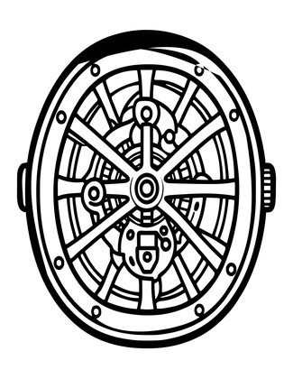 Skeleton Pocket Watch - Free printable coloring page