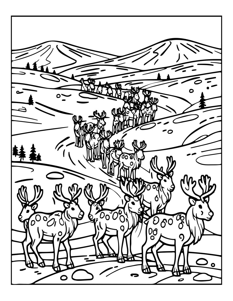 Reindeer - free printable coloring page
