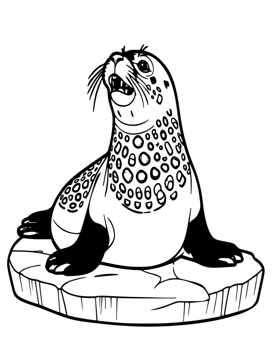 Leopard Seal - free printable coloring page