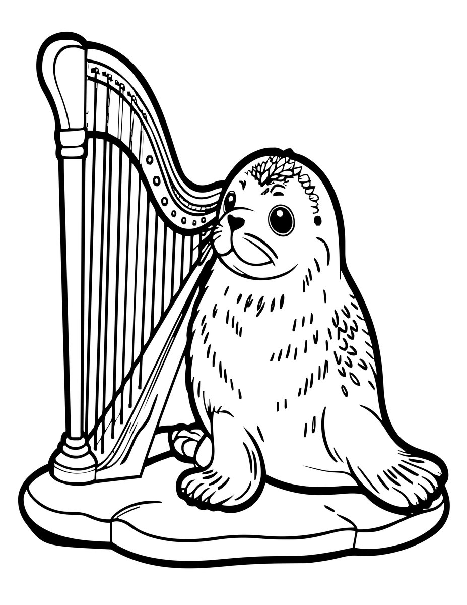 Harp Seal Pup - free printable coloring page