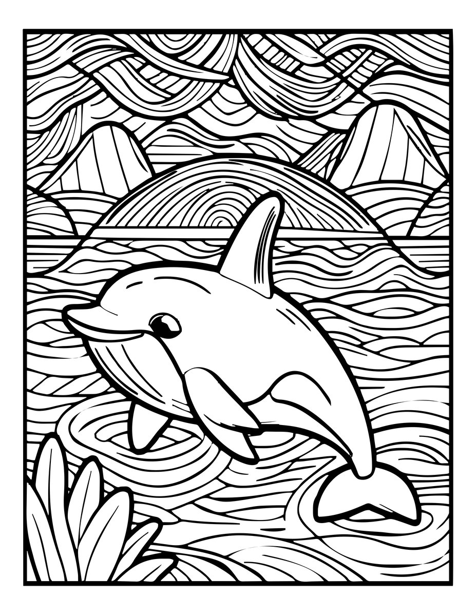 Orca Pod - free printable coloring page