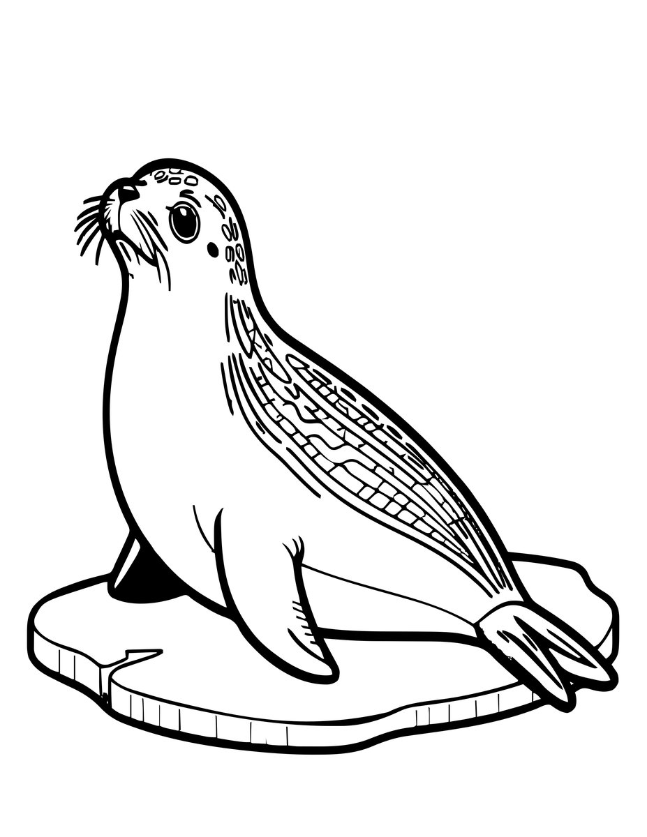 Weddell Seal - free printable coloring page