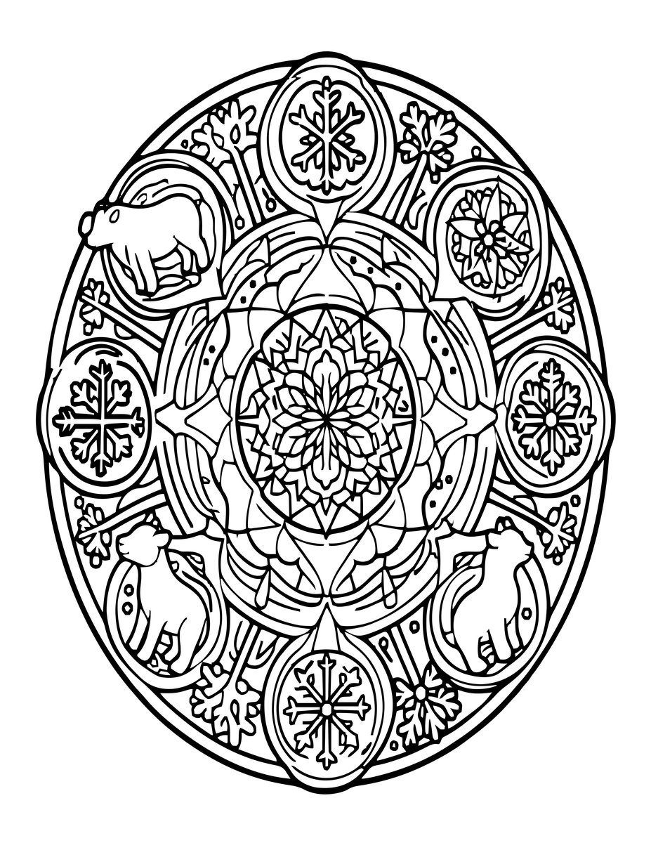 Polar Mandala - free printable coloring page
