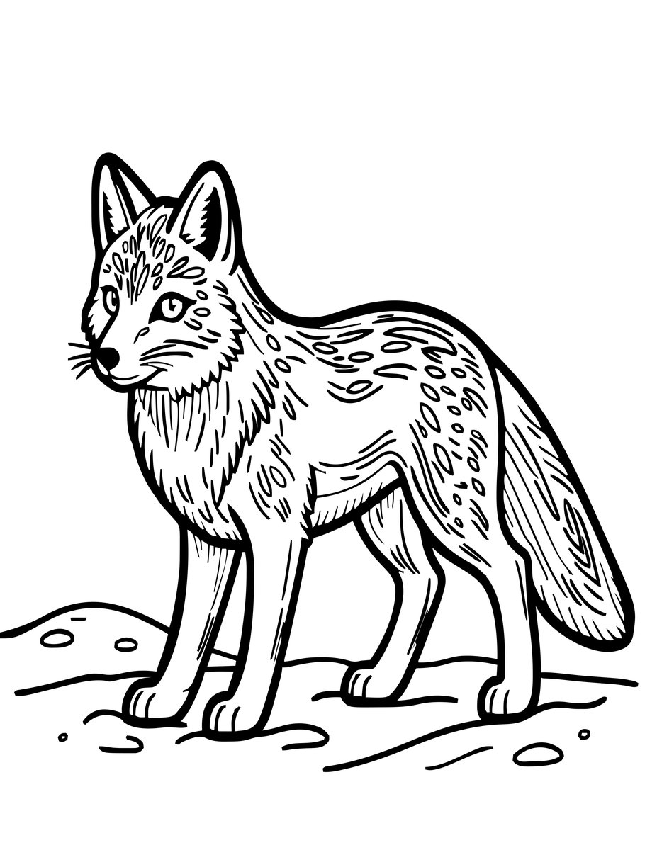 Arctic Fox - free printable coloring page