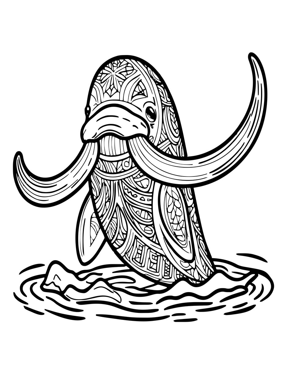 Narwhal - free printable coloring page