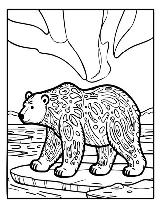Polar Bear - Free printable coloring page