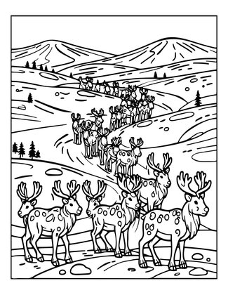 Reindeer - Free printable coloring page