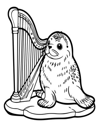 Harp Seal Pup - Free printable coloring page