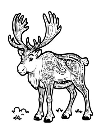 Caribou - Free printable coloring page