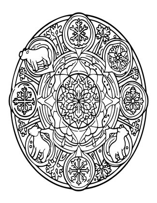 Polar Mandala - Free printable coloring page