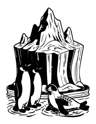 Blue Ice Berg - Free printable coloring page